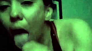 latina slut giving sloppy deep throat to monster cock 😜
