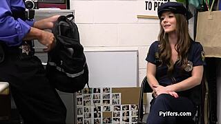 why did that hottie in cop uniform get busted and fucked for stealing?
