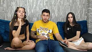 Stepsister joins bestie and stepbrother for tender threesome