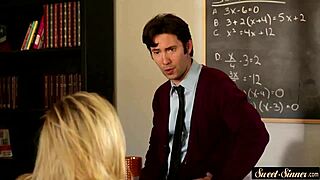 Slutty stepsister rides cock in cowgirl position