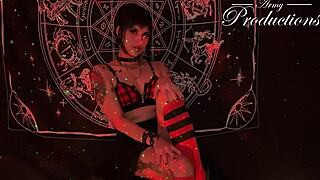 哥特女孩进行仪式与男友做爱