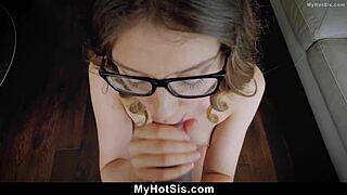 Step sister helps stepbrother with morning wood 😈