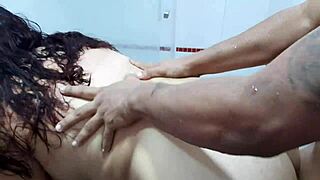 colombian with big tits in shower