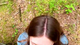 I Went For A Walk After Home Fuck And Sucked Him Off Outdoors Swallowing Cum