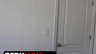 horny milf stepmom seduces her stepson with big tits and gives him creampie 😈