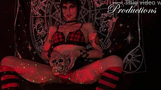 哥特女孩进行仪式与男友做爱