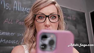 In the classroom, Victor Ray gets sass from the teacher during anal fucking and ass to mouth