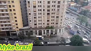 Latina stepmom and intimate have anal sex in bed.