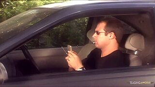 Confident brunette seduces guy for ass licking and facial cumshot