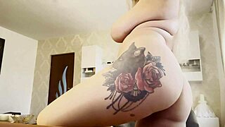 NAKED BIG TITS BLONDE MASTURBATES HER PUSSY AND ASS WITH TATTOOS