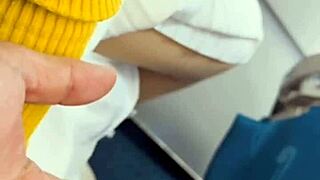 asian teen masturbates wet pussy in loli outfit on plane 😘