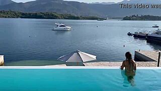 gorgeous monika fox swims naked in pool in beautiful place free