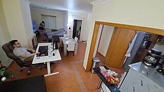 Maid on flip flops receives internal cumshot, feet ass piercing seduction cowgirl orgasm big ass