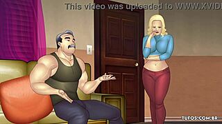 In this animated porn, a guy fucks a MILF and a 20-year-old girl in a casual threesome.
