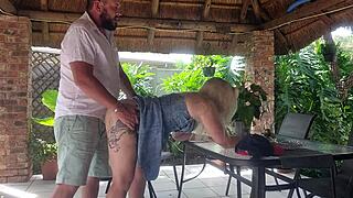 i creampie fucked my best friend's wife on the patio