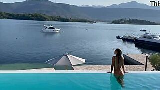 gorgeous monika fox swims naked in pool in beautiful place free