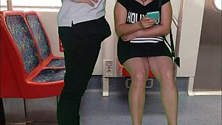 Dressless Girl Handjobs Stranger On Train