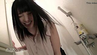 Beautiful Cute Asian Japanese Girl in Backstage Surprise Panic