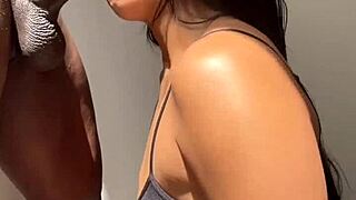 Latina amateur enjoys neighbor's big cock fully.