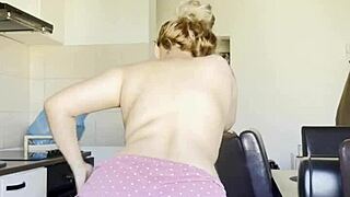 Hot Blonde Big Ass in Kitchen! 🍑