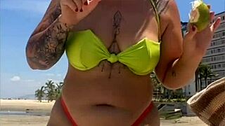 Married Woman Flashes On Beach