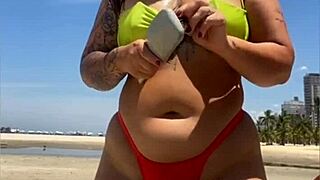 Married Woman Flashes On Beach