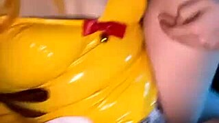 Pikachu in Cosplay Has Her First Fuck, Dressed in the Costume