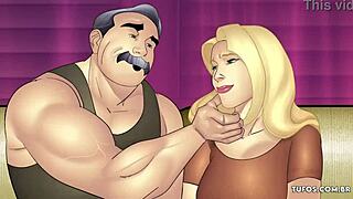 In this animated porn, a guy fucks a MILF and a 20-year-old girl in a casual threesome.