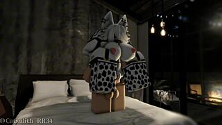 Pounding cute ass in cow costume doggystyle pov cumshot sex with follower! 😍