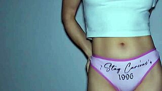 Watch the teen try on those hall panties