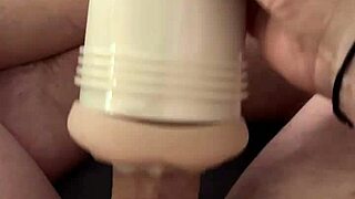 I was playing with my new fleshlight when I got caught watching porn and jerking off my big dick.