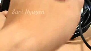 Vietnamese student explores her wet hairy pussy with toys, amateur friend joins in for intense fun