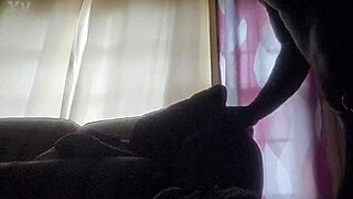 Girl next door swallows cum after rough blowjob from neighbor