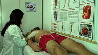 nurse gets excited by patient's hard erection