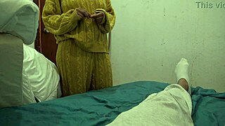 Turkish MILF Gropes Her American Stepson's Big Cock In The Bedroom