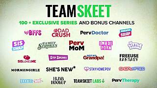 Can stepbro's monster cock stretch his hairy stepsister's tight pussy?