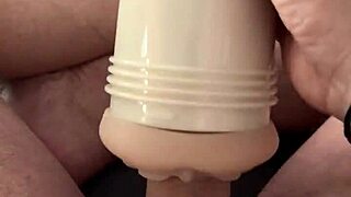 I was playing with my new fleshlight when I got caught watching porn and jerking off my big dick.