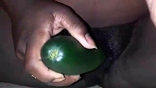 fucking pregnant ebony pussy with cucumber in full video