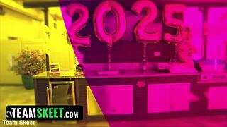 Intense Threesome Kicks Off New Year with Monster Cock Anal Creampie and Pussy Riding