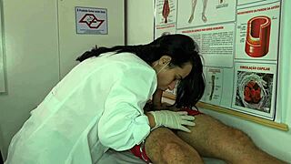 nurse gets excited by patient's hard erection