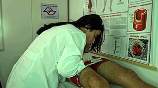 nurse gets excited by patient's hard erection