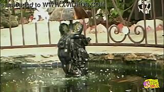 this strapon creampies blonde lesbian slut in doggystyle blowjob