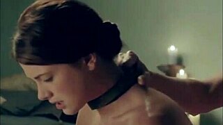 Laura Surrich, the rich pregnant slave, engages in sex with assfucking in BDSM anal scene from Spartacus!