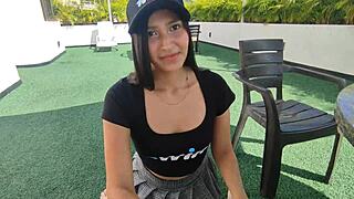 Is This Latina Babysitter's First Time Fucking Stepsister in Hotel?