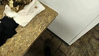 Behind the scenes POV in public shower with hot wife enjoying natural moments