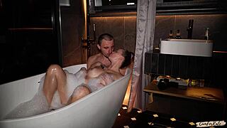 Helping Stepmom Relax in Hot Bathtub