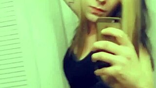 hot tranny in satin panties touches her clitty