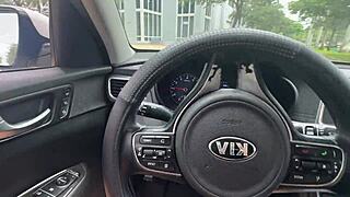 Goth girlfriend in park