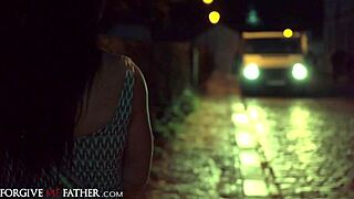 I fuck the big ass redhead babe at public gas station gloryhole