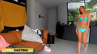 Feeling Nervous Yet Excited, Tiny 18Yo Latina Amateur Takes Rough Big Dick From Fake Agent In Casting